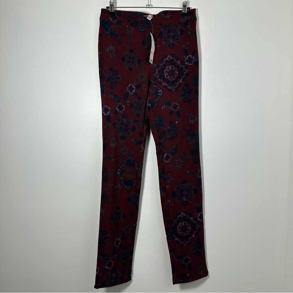Urban Outfitters Women’s Burgundy Patterned Pull On Pants Size M NWT